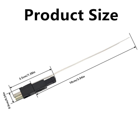 10 Pieces Piezoelectric Igniter Replacement Kit With Copper Contacts shown with product size dimensions