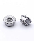 10-24 UNC Serrated Flange Hex Lock Nuts In Durable 304 Stainless Steel That Fights Vibration And Loosening For Machinery Auto And DIY Projects