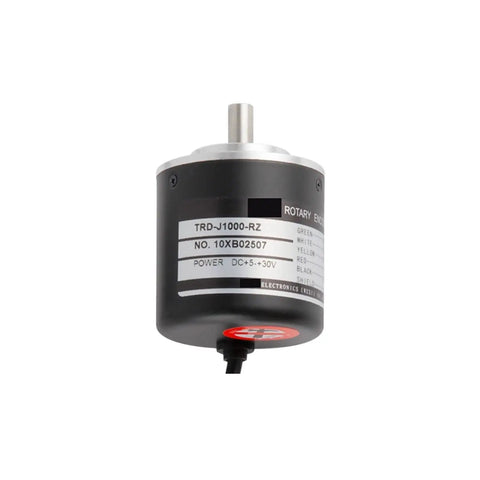 TRD-J1000-RZ Absolute Rotary Encoder J2000 with durable black and silver finish, ideal for automotive electronics and audio systems.