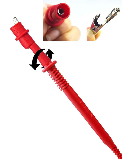 Test Lead Set 14 For Multimeters And Clamp Meters With Red And BlackThreaded Alligator Clips And 4Mm Banana Probes