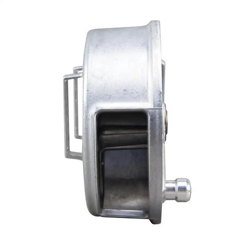 Side view of a Tie Wire Reel for 12 to 18 Gauge Wire, Lightweight Aluminum Construction, Made in USA, with large rewind knob.