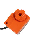 TR230-3 Rotary Actuator Assembly With 2Nm Torque AC230V 3 Point Control built tough, shown from above in orange color.