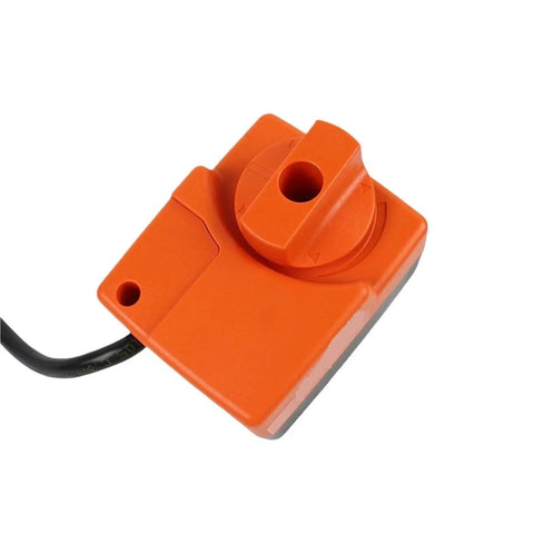 TR230-3 Rotary Actuator Assembly With 2Nm Torque AC230V 3 Point Control built tough, shown from above in orange color.