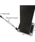 Column base with turnbuckle support cable for Weekend Warrior 4 Post Car Stack Lift, 7K Lb Twin Deck Garage Hoist.