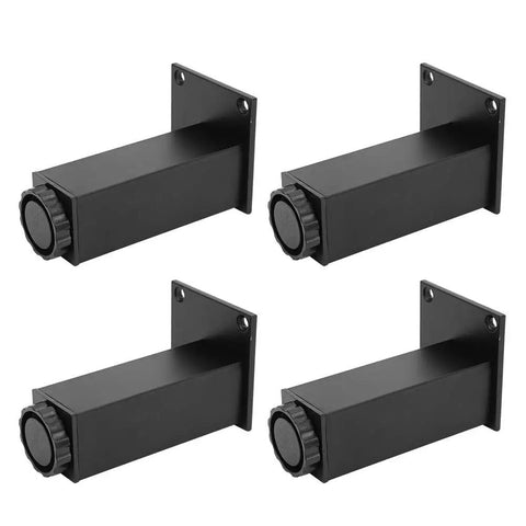 Adjustable Aluminum Cabinet Feet Set 4 Pieces Furniture Leg Supports For Cabinets Sofas And More Anti Rust Durable Base Black Footings