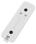 Video Doorbell Back Plate White Plastic Wall Mount Replacement With Mounting Kit And Screws shown from top angle