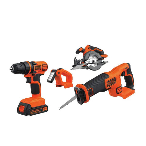 20V Max Cordless Power Tool Kit with 4 Tools, 2 Batteries and Charger, Drill and Driver with Three Eighths Inch Chuck and Eleven Position Clutch