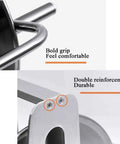 Close-up of heavy duty stainless steel garden hose reel's bold grip and reinforced mounting for smooth pull design.