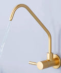 Tap Drinking Water Faucet Kitchen Sink Stainless Steel 1/4,200Mm,A-195MM with elegant gold finish and flowing water.