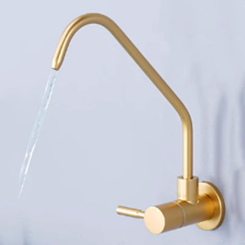 Tap Drinking Water Faucet Kitchen Sink Stainless Steel 1/4,200Mm,A-195MM with elegant gold finish and flowing water.