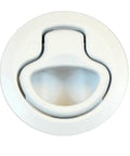 M1-63-1 Flush Pull Latches Plastic PC PBT Blend Natural White Finish Low Profile Corrosion Resistant Front View