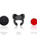 Wireless Bluetooth Car Media Button With Steering Wheel Remote Easy Music Play Pause Skip Volume Control Works With iOS And Android Car Kit Receiver CR2032 Battery Included multimedia button, button mount, and 3M sticker