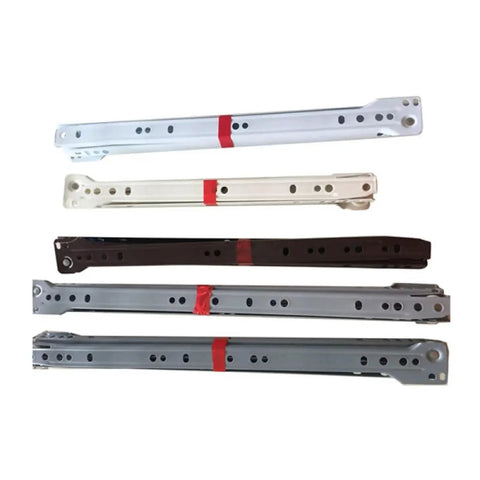 Assorted colors of One Piece Iron And Nylon Wheel Drawer Slide With Steel Track Rail for furniture use