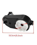 Kids Ride On Gearbox With DC Motor For 6V 390 Motor 18000 RPM High Torque Drive Replacement Part, black plastic housing