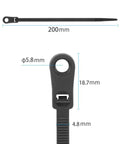 Tough As Nails Heavy Duty Zip Ties With Mounting Head And Screw Hole, 7.5 Inch, 75 Lbs Load, 110 Pack Nylon Cable Ties