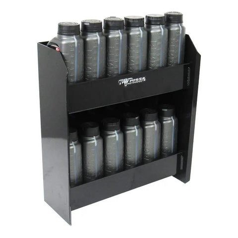 Black Junior Oil Cabinet Organizer for Garage and Trailer, Enclosed Aluminum Cabinet That Holds 12 Quarts with oil bottles