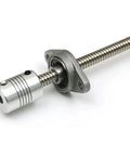 Hot T8 Lead Screw Horizontal Kit For 3D Printers And CNC Engraving Machines 8mm Diameter Trapezoidal Aluminum Rail With Copper Nut Seat Set, shown with coupler and bearing