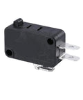 Compact Silver Micro Switch Built Tough For Industrial And Household Appliances Featuring A Dustproof Housing And No Sweat Mounting With Heavy Duty Terminals And Rock Solid Durability For Your Electric Clothes Drying Rack, side view showing terminals.
