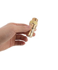 Hand holding One Way Air Compressor Check Valve With Brass NPT Threaded Interface, Vertical Inline Design, Space Saving Backflow Preventer For Shop Pneumatic Systems And Industrial Gear, High Reliability, Leak Proof And Easy Install