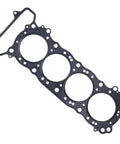 Heavy Duty Motorcycle Cylinder Head Gasket Set Compatible With Honda Cb900f Cb919 Cbr900rr Cbr919rr 1996 To 2007 Oem 12251 Mas 003 top view, black gasket with multiple holes for sport bike engine.