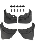 Custom Fit Splash Shields For Tesla Model Y 2020 To 2024 Set Of Four Heavy Duty Rubber Mud Flaps with clips and screws.