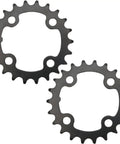 Two Pack 22 Tooth Bicycle Chainring For 104 BCD Cranks 64mm 8 9 10 Speed Replacement Carbon Steel With Four Sprocket Bolts