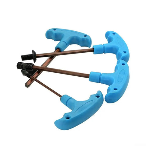 Heavy Duty T Handle Hex Wrench Set From H2 To H10 Metric Key Tool With Long Alloy Steel Handle Perfect For Furniture Assembly Bike Repair And Mechanic Maintenance Kit In Cool Blue, blue T-handle hex wrench set with alloy steel shafts