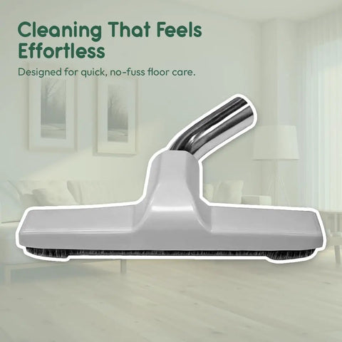Upgraded Vacuum Floor Brush With 1.25 Inch Inner Diameter For Most Vacuums, 10 Inch Wide, Horse Hair Bristles, White Metal Finish