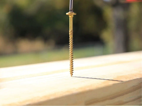Gold Ten By Two And A Half Inch Structural Wood Screws With Washer Head And Star Drive For Interior And Exterior Use, 50 Count.