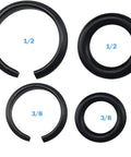 Heavy Duty 1/2 And 3/8 In Impact Wrench Retainer Rings With O Rings, four black retaining rings for tool installation.