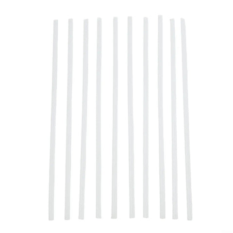 Ultimate 10 Pcs Plastic Welding Rods For ABS PP PVC PE Fix Bumpers Tanks Pipes and Shells With Strong Hold And Odorless Soldering Supplies For Cars And Motorcycles Today, arranged in a straight line.