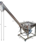 Heavy Duty Automatic Screw Feeder And Stainless Steel Powder Conveyor With Vibrating Hopper For Spices And Granules, includes 100L hopper.