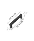 60 Pack 3-3/4 Inch Square Cabinet Handles Matte Black Cabinet Pulls For Kitchen Cabinets And Drawers With 96mm Center To Center Spacing, size dimensions