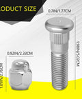 Four Piece M12x1.5 Wheel Lug Stud Nut Set For Front And Rear Install Steel Construction Rust Resistant High Strength Fits Santa Fe Sonata Forte Rio Replaces OEM 52950-14140 52950-M1000 with size dimensions