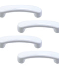 White Glossy Ceramic Cabinet Pulls Arch Shaped 4 Pack Dresser Knobs With 3.03 Inch Hole Centers bright and smooth finish