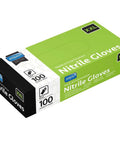 Inspire black nitrile disposable gloves, box of 100, large size