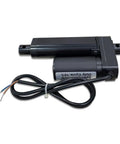 Pair Of Two Inch Stroke 12V Electric Linear Actuators Set, 225 Lbs Load Capacity, 10 Mm Per Second Travel, IP55 Waterproof, Black Aluminum, Heavy Duty Actuators For DIY Projects, Auto, Marine And Robotic Applications. Black 12V electric linear actuator with 2-inch stroke and wires
