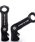31.8Mm Adjustable Bike Stem 0 To 90 Degree, 110Mm Length, Fits 1.25 Inch Handlebars, black aluminum stem with angle adjustment.