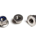 Pack Of 25 M5 X 0.8 DIN 6926 hex flange nylon insert lock nuts, 18-8 stainless steel 304 bright finish, thread size M5
