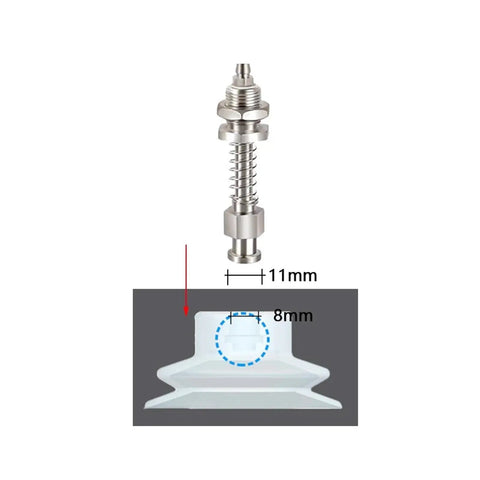 Heavy Duty Pneumatic Suction Cup Big Head With Silicone Nozzle 8mm Mounting Hole Double Layer Injection Molding detail view