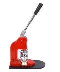 Ycauty 37Mm Button Maker Machine Ergonomic Handle Craft Tool Press with red frame for custom badges and pins.