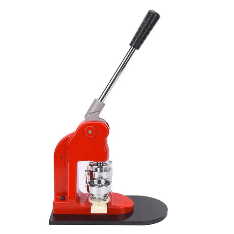 Ycauty 37Mm Button Maker Machine Ergonomic Handle Craft Tool Press with red frame for custom badges and pins.