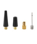 Pump Needle Kit Adapter Set for Portable Tire Inflator includes metal ball needle and plastic nozzles, four adapters
