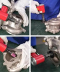 This Badass Pneumatic Air Angle Grinder Packs A Knockout 16000 Rpm Right Angle Die design being used on a metal workpiece for precision tasks.