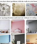 Heavy Duty Gray Self Adhesive Wallpaper Roll With Aluminum Foil Backing For Interior Walls Heat Cold Mold Resist Easy Cleanup No Fuss Removable Wallcovering 50 Cm X 70 M Long showcased covering wall imperfections.