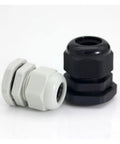 White and black components of Waterproof Cable Gland Kit 10 Pieces M10 M12 M16 M18 M20 M22 M24 M25 Nylon Cord Grip IP68 Wire Connector Electric Plastic Cable Gland Gasket Sealing Kit For Industrial Enclosures And DIY Friendly Projects