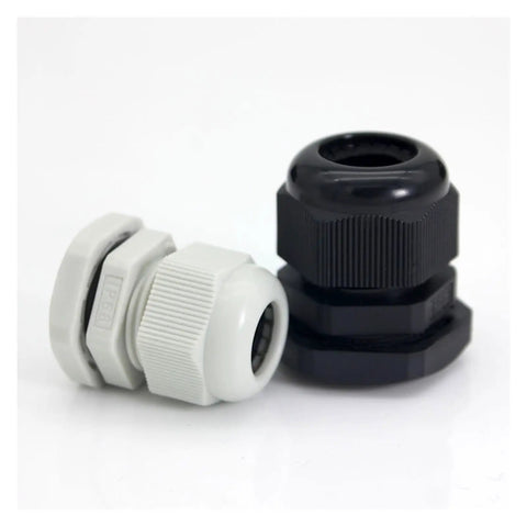 White and black components of Waterproof Cable Gland Kit 10 Pieces M10 M12 M16 M18 M20 M22 M24 M25 Nylon Cord Grip IP68 Wire Connector Electric Plastic Cable Gland Gasket Sealing Kit For Industrial Enclosures And DIY Friendly Projects