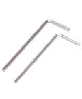 Two silver L-shaped hex keys, unrelated to the Optical Fiber Cleaver With 16 Cutting End Faces In Plastic Housing, Pro Grade Fiber Cutter Tool With Auto Return.