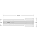 Technical diagram of 1/4 Inch Drive Deep 6mm 12-Point Socket With Chrome Finish And Large Readable Markings For Quick Sizing, Durable Metric Socket