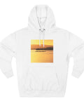 Outrigger Canoe Sunset Molokai Hawaii Inspired Three Panel Fleece Hoodie With Soft Cotton Blend Fabric And Plush Fleece Lining